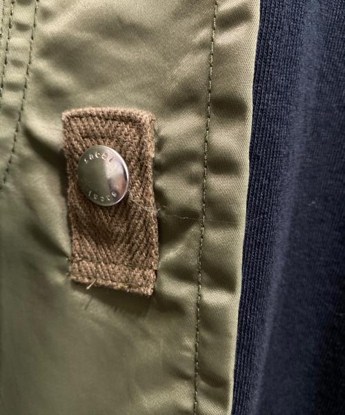 sacai（サカイ）sacai (サカイ) ドッキングTシャツ ネイビー×カーキ サイズ:1の古着・服飾アイテム