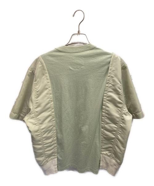 sacai（サカイ）sacai (サカイ) Nylon Twill Cotton Jersey T-Shirt グリーン サイズ:1の古着・服飾アイテム