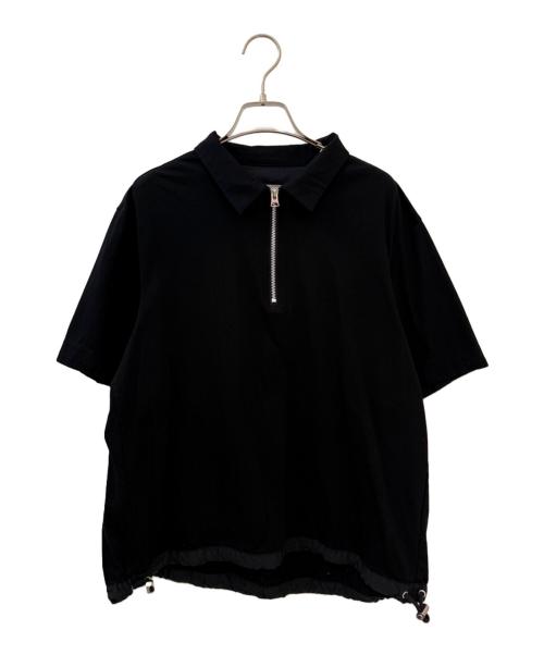 sacai（サカイ）sacai (サカイ) Cotton Jersey Polo Shirt ブラック サイズ:2の古着・服飾アイテム