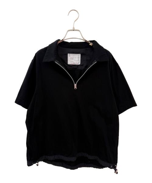 sacai（サカイ）sacai (サカイ) Cotton Jersey Polo Shirt ブラック サイズ:2の古着・服飾アイテム