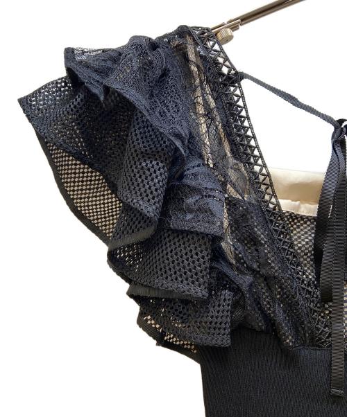 Snidel（スナイデル）Snidel (スナイデル) レースボリュームワンピース ブラックの古着・服飾アイテム