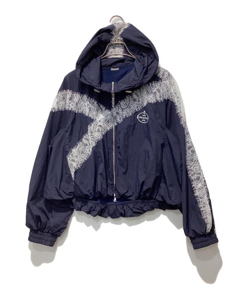 Snidel（スナイデル）Snidel (スナイデル) Chacott (チャコット) コラボナイロンレースブルゾン ネイビー サイズ:Freeの古着・服飾アイテム