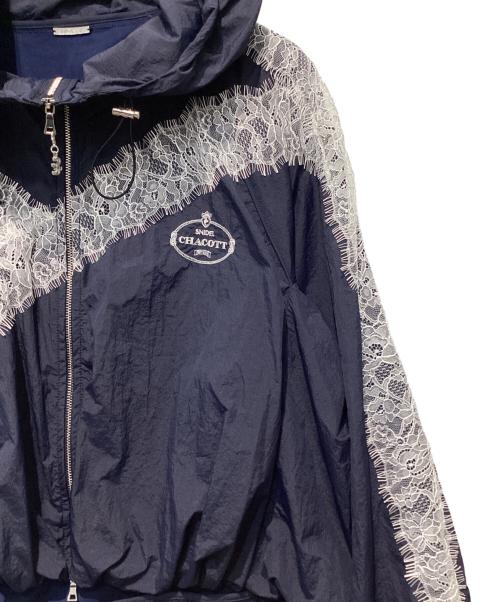 Snidel（スナイデル）Snidel (スナイデル) Chacott (チャコット) コラボナイロンレースブルゾン ネイビー サイズ:Freeの古着・服飾アイテム