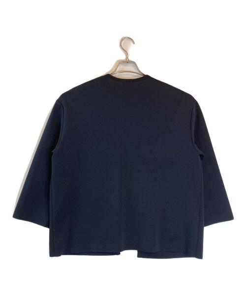 BALLSEY（ボールジィ）BALLSEY (ボールジィ) アセテートナイロンミラノリブクルーネックカーディガン ネイビー サイズ:Sの古着・服飾アイテム