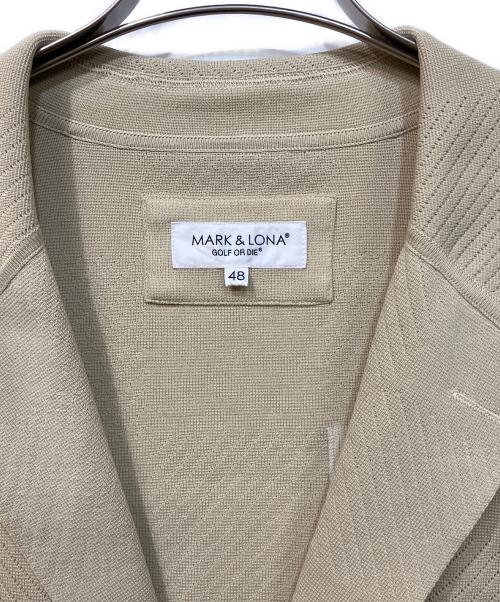 MARK&LONA（マークアンドロナ）MARK&LONA (マークアンドロナ) グリッドライン ストレッチ ニット ブレーザー/パンツセット ベージュ サイズ:SIZE　48の古着・服飾アイテム