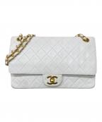 CHANELシャネル）の古着「Wフラップ マトラッセ 25」｜ホワイト