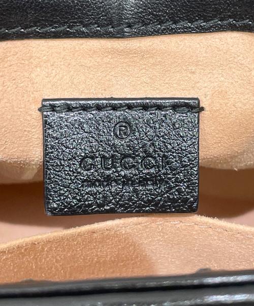 GUCCI（グッチ）GUCCI (グッチ) 〔GGマーモント〕2Way ミニ トップハンドルバッグ ベージュ×ブラックの古着・服飾アイテム