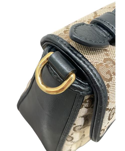 GUCCI（グッチ）GUCCI (グッチ) 〔GGマーモント〕2Way ミニ トップハンドルバッグ ベージュ×ブラックの古着・服飾アイテム