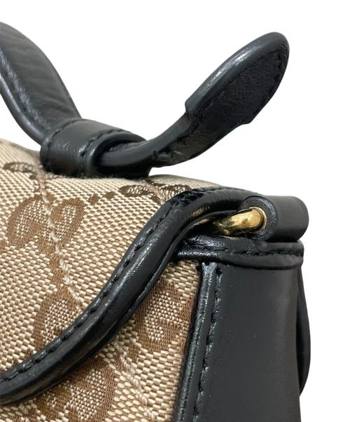 GUCCI（グッチ）GUCCI (グッチ) 〔GGマーモント〕2Way ミニ トップハンドルバッグ ベージュ×ブラックの古着・服飾アイテム