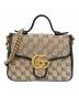 GUCCI（グッチ）の古着「〔GGマーモント〕2Way ミニ トップハンドルバッグ」｜ベージュ×ブラック