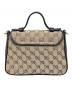 GUCCI (グッチ) 〔GGマーモント〕2Way ミニ トップハンドルバッグ ベージュ×ブラック：150000円