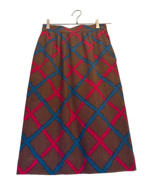 Yves Saint Laurent（イヴサンローラン）Yves Saint Laurent (イヴサンローラン) タイトスカート ブラウン サイズ:Mの古着・服飾アイテム