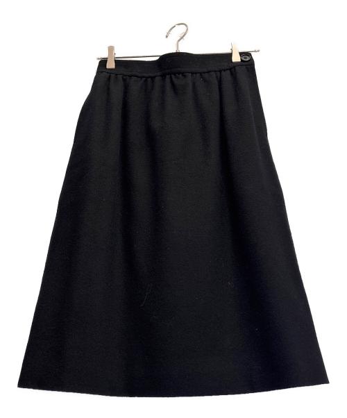 Yves Saint Laurent（イヴサンローラン）Yves Saint Laurent (イヴサンローラン) ウールスカート ブラック サイズ:Ｌの古着・服飾アイテム