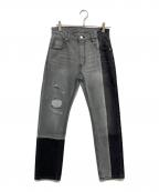 1691イチロクキューイチ）の古着「ASYMMETRICAL STRAIGHT DENIM」｜ブラック
