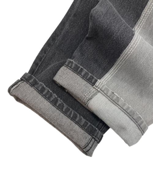 1691（イチロクキューイチ）1691 (イチロクキューイチ) ASYMMETRICAL STRAIGHT DENIM ブラック サイズ:2の古着・服飾アイテム