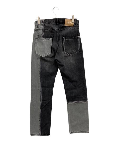 1691（イチロクキューイチ）1691 (イチロクキューイチ) ASYMMETRICAL STRAIGHT DENIM ブラック サイズ:2の古着・服飾アイテム