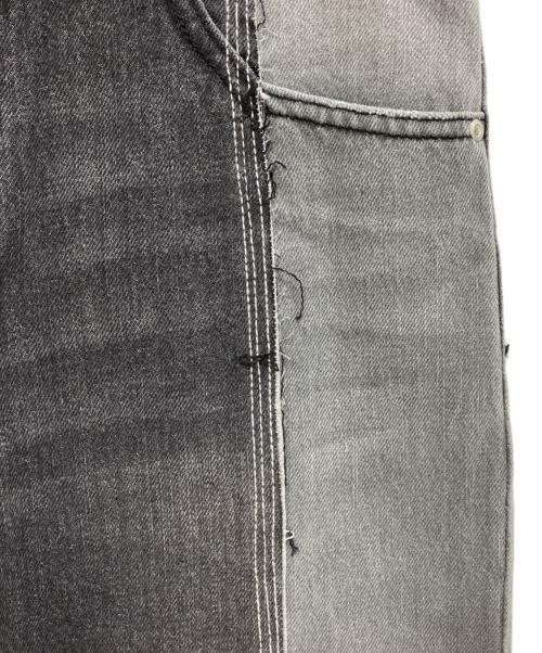 1691（イチロクキューイチ）1691 (イチロクキューイチ) ASYMMETRICAL STRAIGHT DENIM ブラック サイズ:2の古着・服飾アイテム