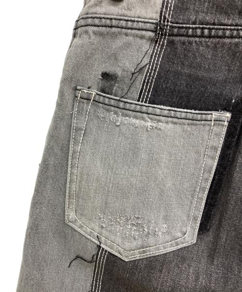 1691（イチロクキューイチ）1691 (イチロクキューイチ) ASYMMETRICAL STRAIGHT DENIM ブラック サイズ:2の古着・服飾アイテム