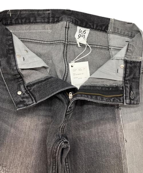 1691（イチロクキューイチ）1691 (イチロクキューイチ) ASYMMETRICAL STRAIGHT DENIM ブラック サイズ:2の古着・服飾アイテム