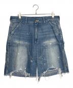 SAINT MICHAELセントマイケル）の古着「DOUBLE KNEE SHORTS」｜インディゴ