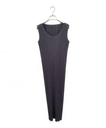 PLEATS PLEASE（プリーツプリーズ）の古着「ノースリーブプリーツワンピース」｜グレー