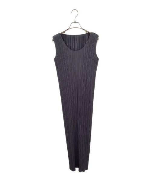 PLEATS PLEASE（プリーツプリーズ）PLEATS PLEASE (プリーツプリーズ) ノースリーブプリーツワンピース グレー サイズ:2の古着・服飾アイテム