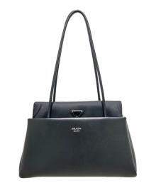 PRADA（プラダ）の古着「パサージュ/トライアングルロゴ ショルダーバッグ/ハンドバッグ/ロングハンドルバッグ」｜ブラック