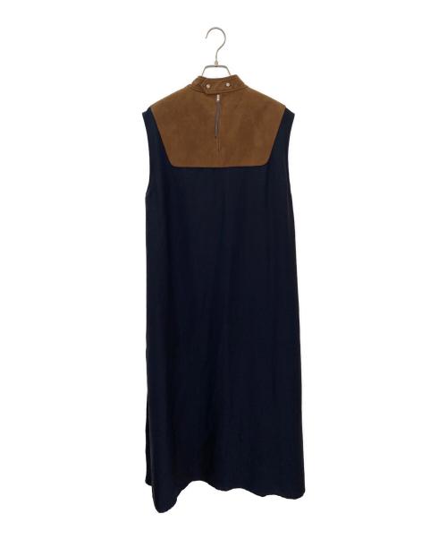 THE RERACS（ザ リラクス）THE RERACS (ザ リラクス) ノースリーブスタンドカラーワンピース ネイビー サイズ:38の古着・服飾アイテム