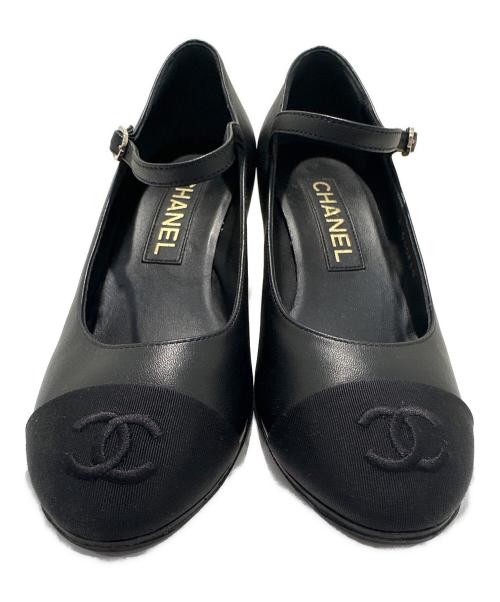 CHANEL（シャネル）CHANEL (シャネル) メリージェーンパンプス ブラック サイズ:36　1／2の古着・服飾アイテム