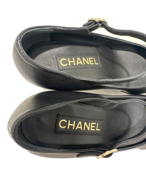 CHANEL（シャネル）CHANEL (シャネル) メリージェーンパンプス ブラック サイズ:36　1／2の古着・服飾アイテム