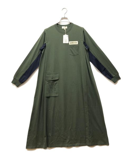 AVIREX（アヴィレックス）AVIREX (アヴィレックス) DIFFERENT FABRICS FATIGUE DRESS グリーン サイズ:FREEの古着・服飾アイテム