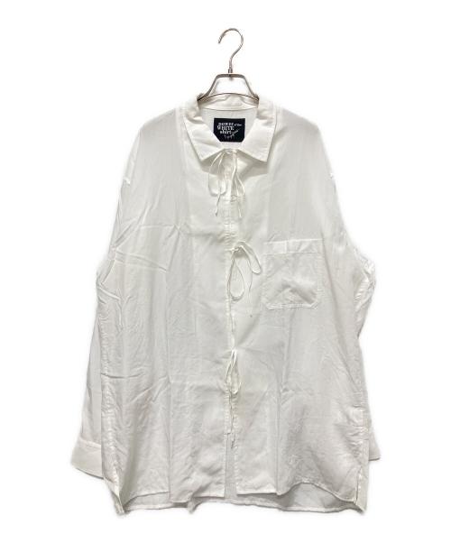 Power Of The White SHIRT Yohji Yamamoto（パワーオブザホワイトシャツヨウジヤマモト）Power Of The White SHIRT Yohji Yamamoto (パワーオブザホワイトシャツヨウジヤマモト) CELLULOSE LAWN OPEN COLLAR RIBBON SHIRT ホワイト サイズ:3の古着・服飾アイテム