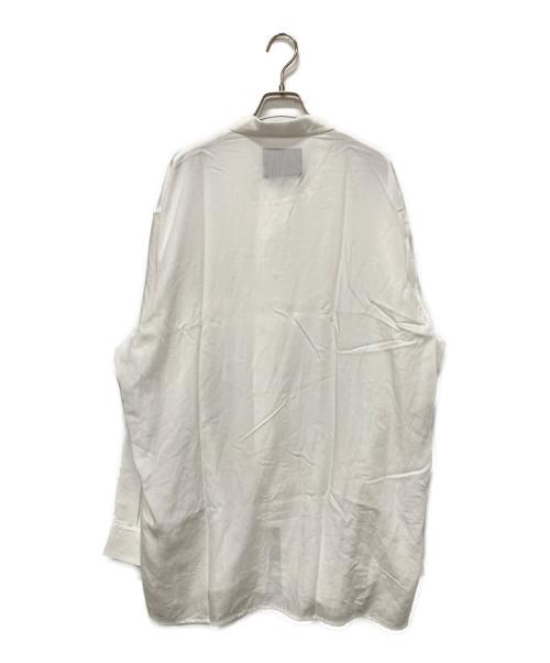 Power Of The White SHIRT Yohji Yamamoto（パワーオブザホワイトシャツヨウジヤマモト）Power Of The White SHIRT Yohji Yamamoto (パワーオブザホワイトシャツヨウジヤマモト) CELLULOSE LAWN OPEN COLLAR RIBBON SHIRT ホワイト サイズ:3の古着・服飾アイテム