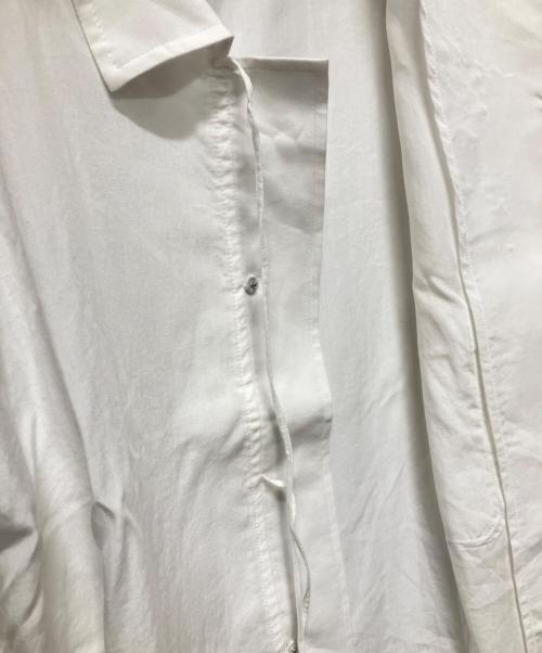 Power Of The White SHIRT Yohji Yamamoto（パワーオブザホワイトシャツヨウジヤマモト）Power Of The White SHIRT Yohji Yamamoto (パワーオブザホワイトシャツヨウジヤマモト) CELLULOSE LAWN OPEN COLLAR RIBBON SHIRT ホワイト サイズ:3の古着・服飾アイテム