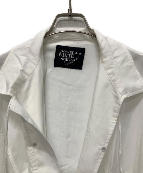 Power Of The White SHIRT Yohji Yamamoto（パワーオブザホワイトシャツヨウジヤマモト）Power Of The White SHIRT Yohji Yamamoto (パワーオブザホワイトシャツヨウジヤマモト) CELLULOSE LAWN OPEN COLLAR RIBBON SHIRT ホワイト サイズ:3の古着・服飾アイテム