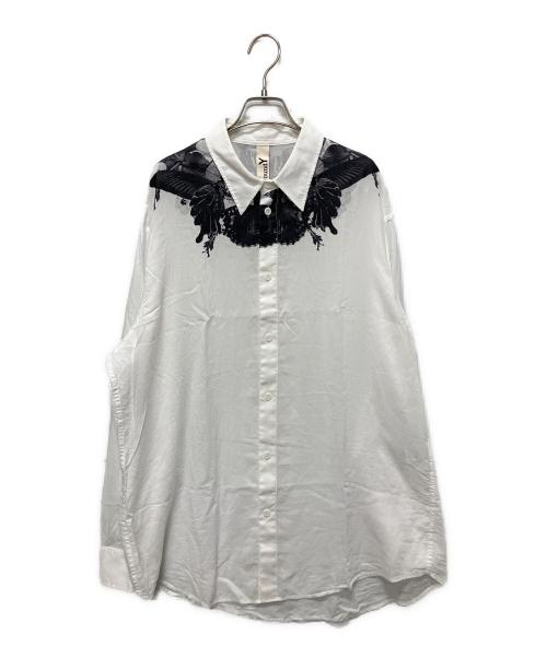 GROUND Y（グラウンドワイ）GROUND Y (グラウンドワイ) BUTTERFLY AND FLOWER SHIRTS ホワイト サイズ:3の古着・服飾アイテム