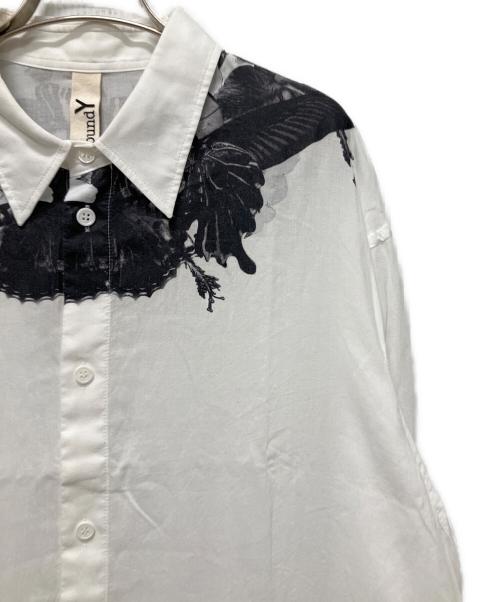 GROUND Y（グラウンドワイ）GROUND Y (グラウンドワイ) BUTTERFLY AND FLOWER SHIRTS ホワイト サイズ:3の古着・服飾アイテム
