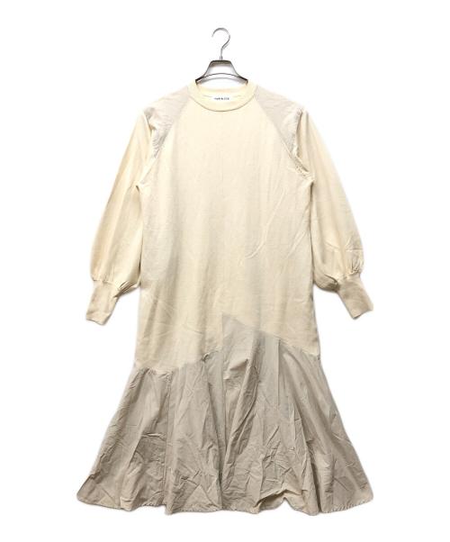 HeRIN.CYE（ヘリンドットサイ）HeRIN.CYE (ヘリンドットサイ) Elbow patch knit OP ベージュ サイズ:FREEの古着・服飾アイテム