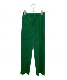 PLEATS PLEASE（プリーツプリーズ）の古着「プリーツパンツ」｜グリーン