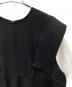 中古・古着 ENFOLD (エンフォルド) SLEEVE-LAYERED PULLOVER ブラック×ホワイト サイズ:38：5000円