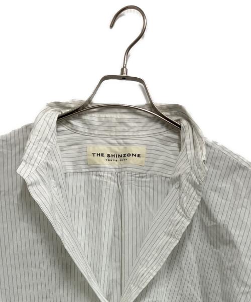 THE SHINZONE（ザ シンゾーン）THE SHINZONE (ザ シンゾーン) STRIPED DADDY SHIRT ホワイト サイズ:RSの古着・服飾アイテム