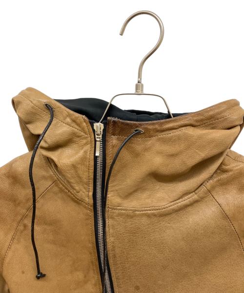 Varde77（バルデセブンティセブン）Varde77 (バルデセブンティセブン) アシメジップレザーブルゾン ブラウン サイズ:Mの古着・服飾アイテム
