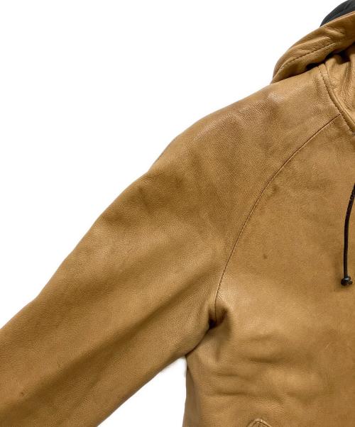 Varde77（バルデセブンティセブン）Varde77 (バルデセブンティセブン) アシメジップレザーブルゾン ブラウン サイズ:Mの古着・服飾アイテム