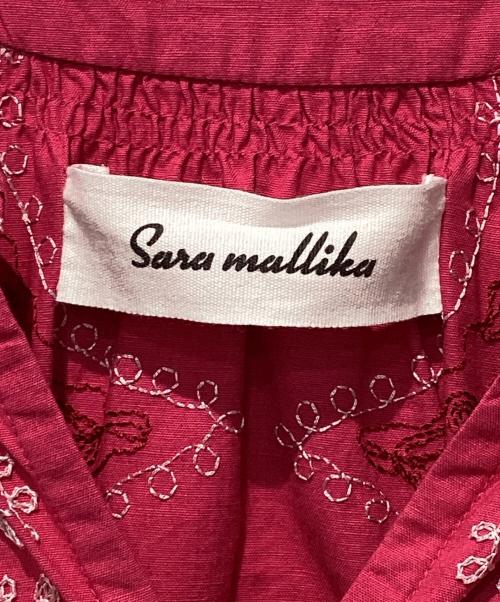 sara mallika（サラマリカ）sara mallika (サラマリカ) Cotton Linen Diamond Aari Embroidery Dress ピンク サイズ:Sの古着・服飾アイテム
