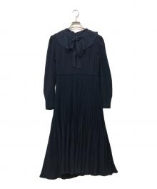 CELFORD（セルフォード）の古着「ボウタイプリーツワンピース」｜ネイビー