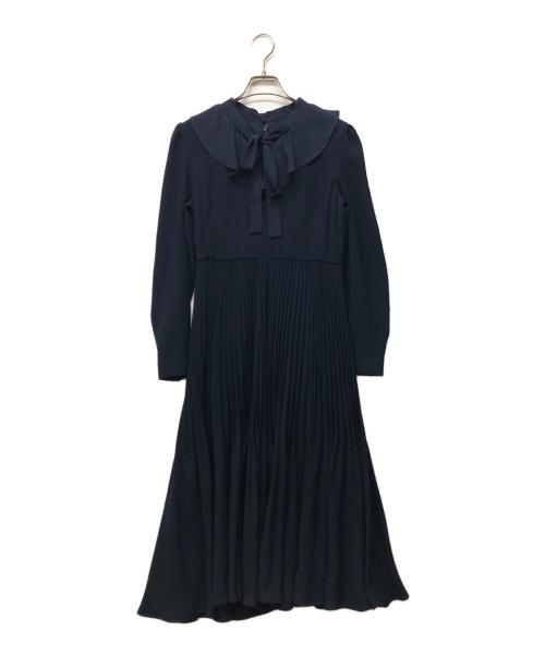CELFORD（セルフォード）CELFORD (セルフォード) ボウタイプリーツワンピース ネイビー サイズ:36の古着・服飾アイテム