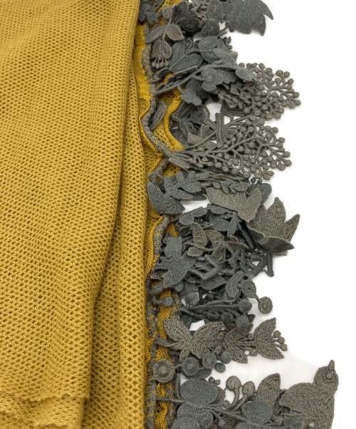 mina perhonen（ミナ ペルホネン）mina perhonen (ミナ ペルホネン) メッシュストール マスタードの古着・服飾アイテム