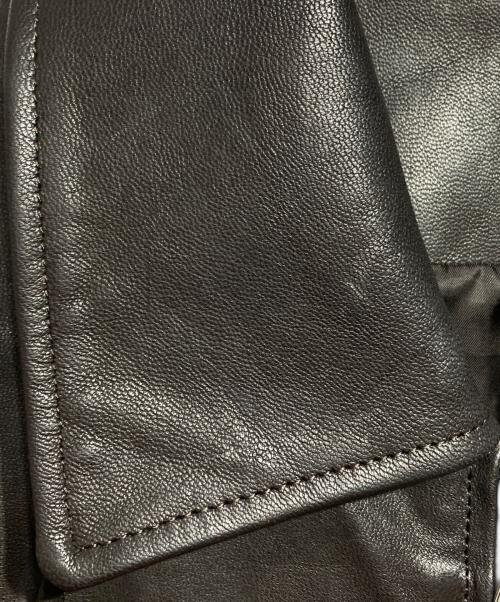 ssstein（シュタイン）ssstein (シュタイン) LEATHER ZIP SHORT JACKET/レザージップショートジャケット ダークブラウン サイズ:Mの古着・服飾アイテム