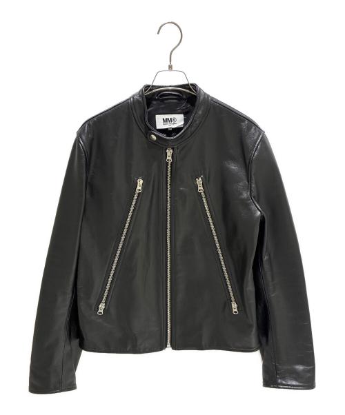 MM6 Maison Margiela（エムエムシックスメゾンマルジェラ）MM6 Maison Margiela (エムエムシックスメゾンマルジェラ) Biker Jacket/ライダースジャケット/S52AM0227/SY1621 ブラック サイズ:46の古着・服飾アイテム