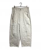 ANCELLMアンセルム）の古着「C/R DUCK DOUBLEKNEE PANTS/ダブルニーパンツ」｜ホワイト